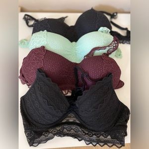 Aerie and Victoria's secret balconette push-up bras
